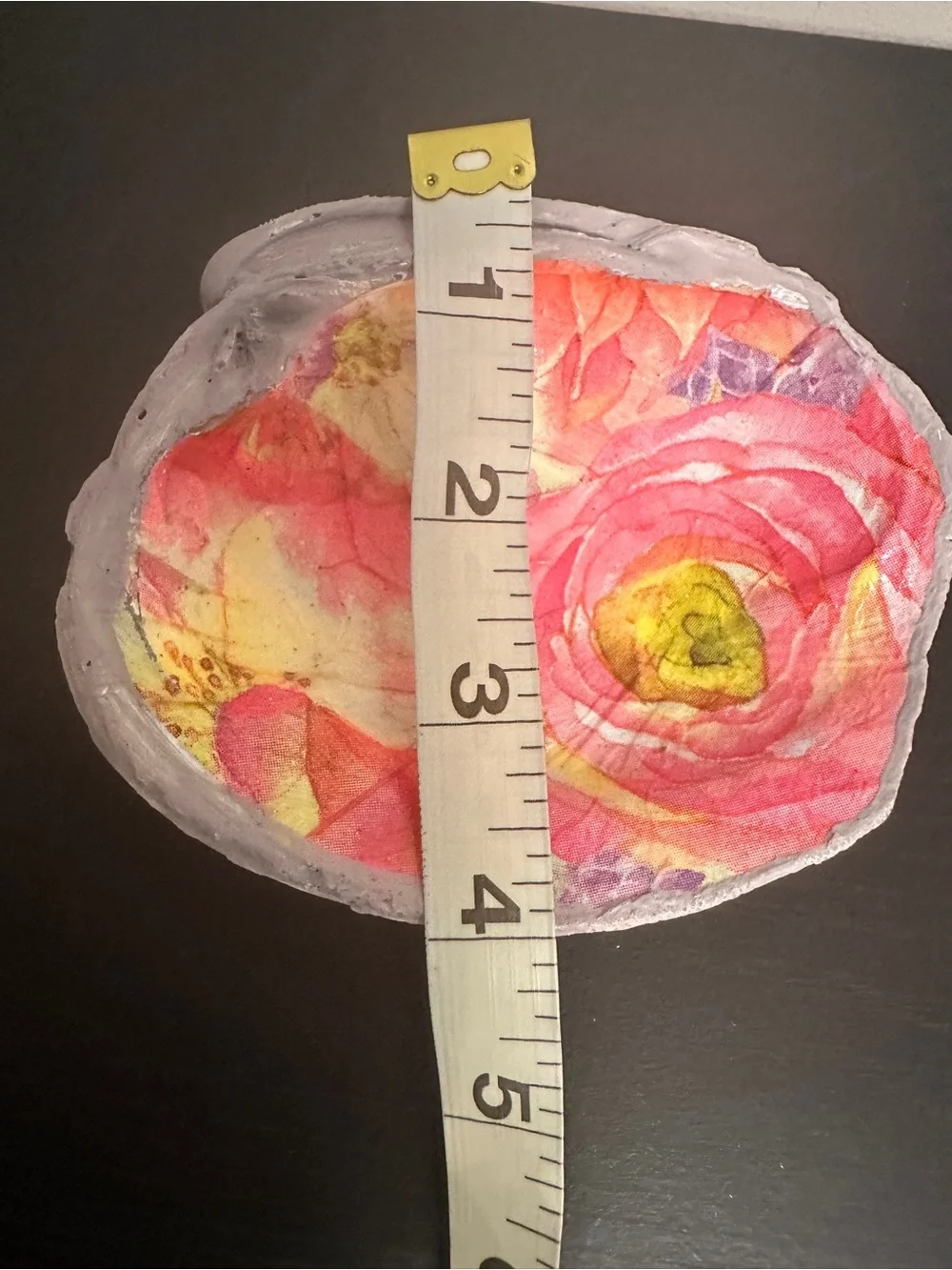 Floral Decoupage Clam Shell Trinket Dish Ring Holder Coastal Cottage Decor